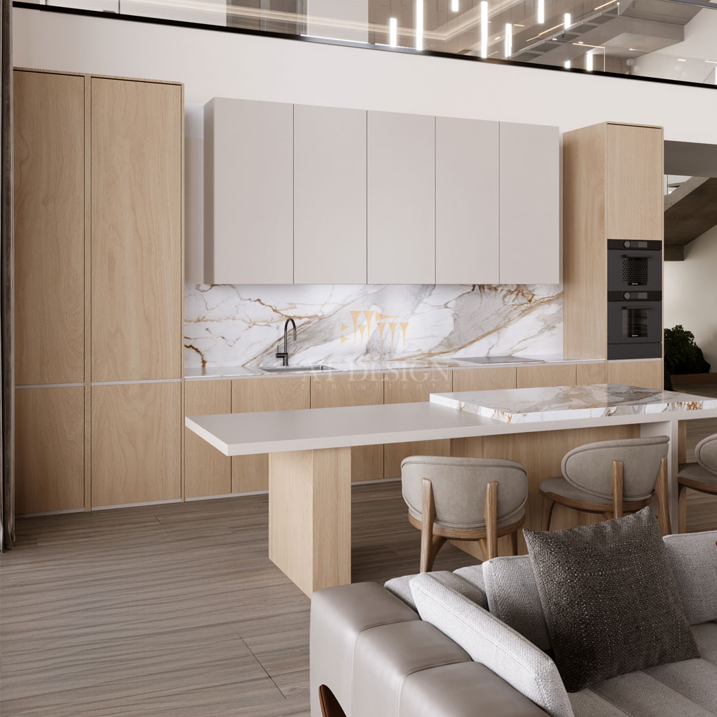 طراحی آشپزخانه دوبلکس مدرن