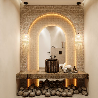 طراحی سرویس بهداشتی مدرن و روستیک