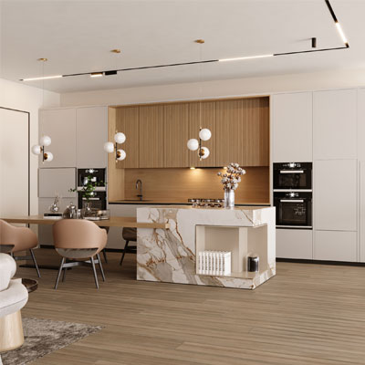 طراحی آشپزخانه دوبلکس مدرن آمل