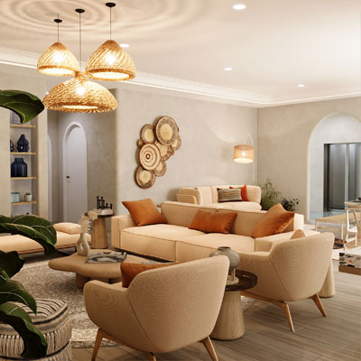 طراحی سالن نشیمن طبقه دوم