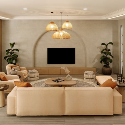 طراحی تی وی روم طبقه دوم